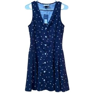 Universal Thread Womens Dress XS Blue Floral‎ Sleeveless Button Front Mini NWT